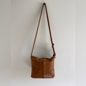 DULUTH Trading Co Brown Pebble Leather Crossbody Bag Purse